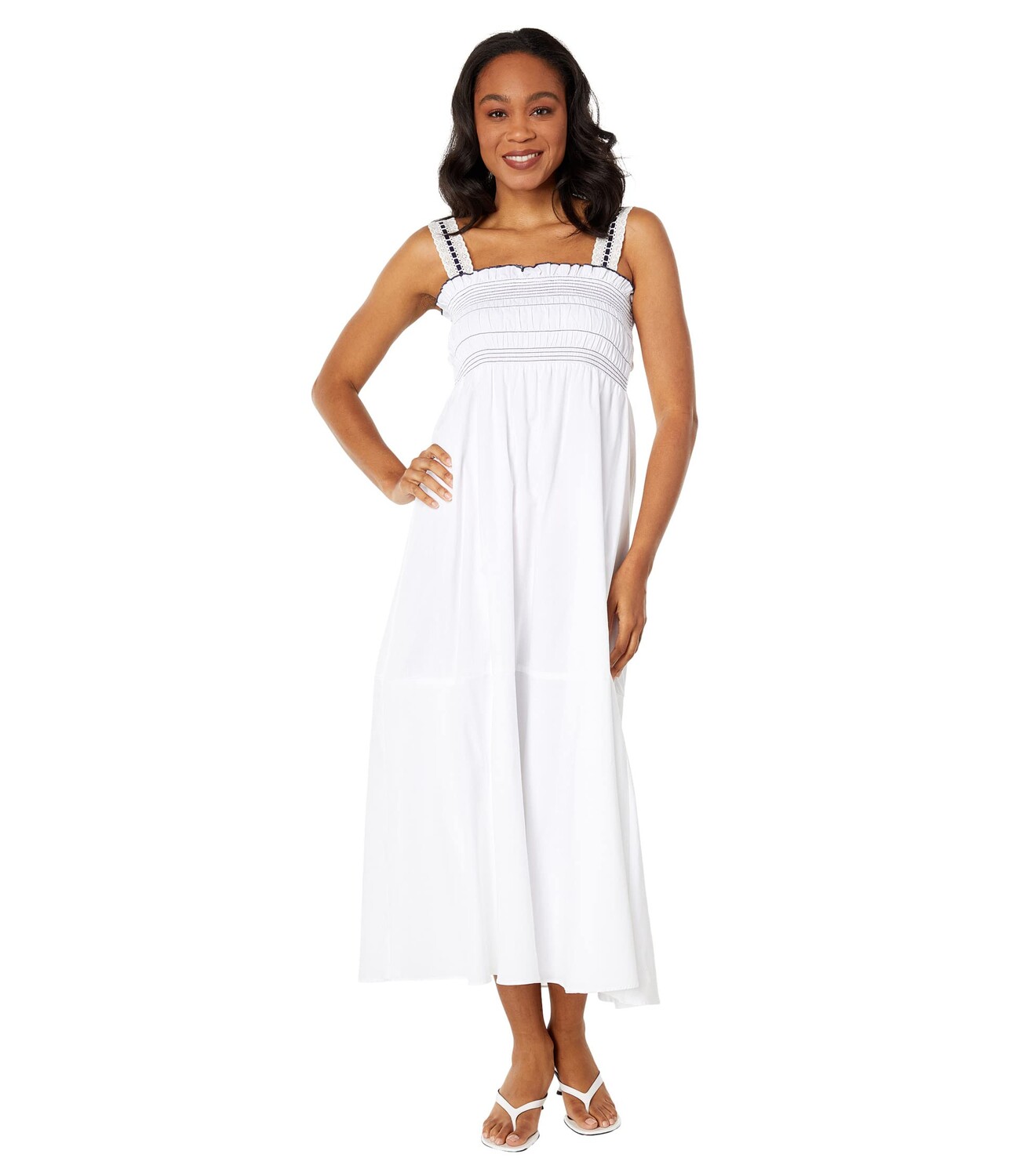 

Платье 1.STATE, Topstiched Smocked Bodice Maxi Dress