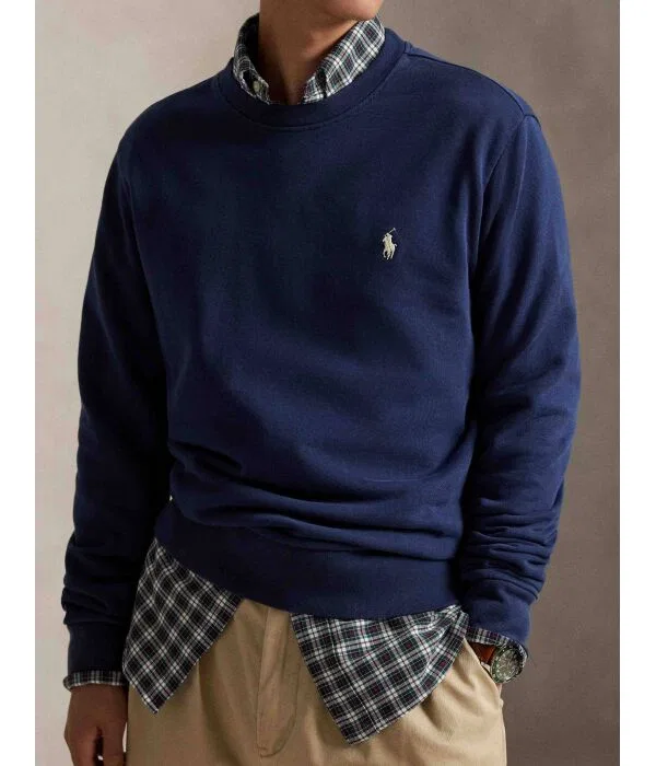 Мужской пуловер хлопковый Polo Ralph Lauren, Blu Marino — фото 4