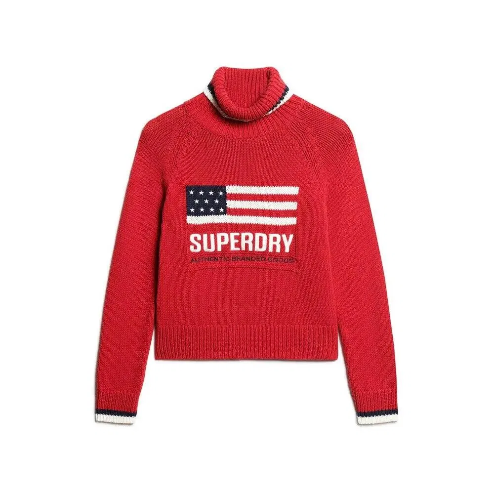 Женский свитер с высоким воротом Americana Superdry, Rot Scharlachrot