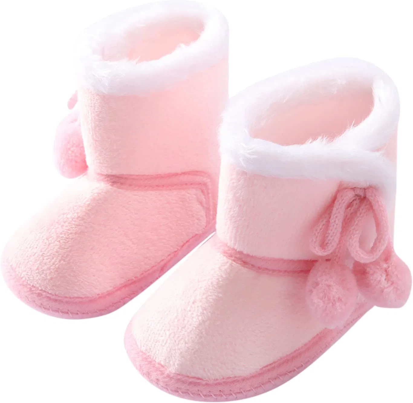 Детские зимние ботинки с меховой подкладкой для мальчиков и девочек, Pink — фото 3