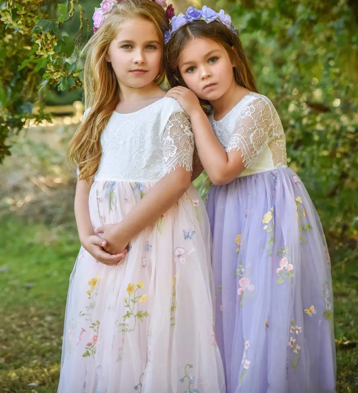 Платье с кружевом Enchanted Uk Flower Girl Boutique, Lilac