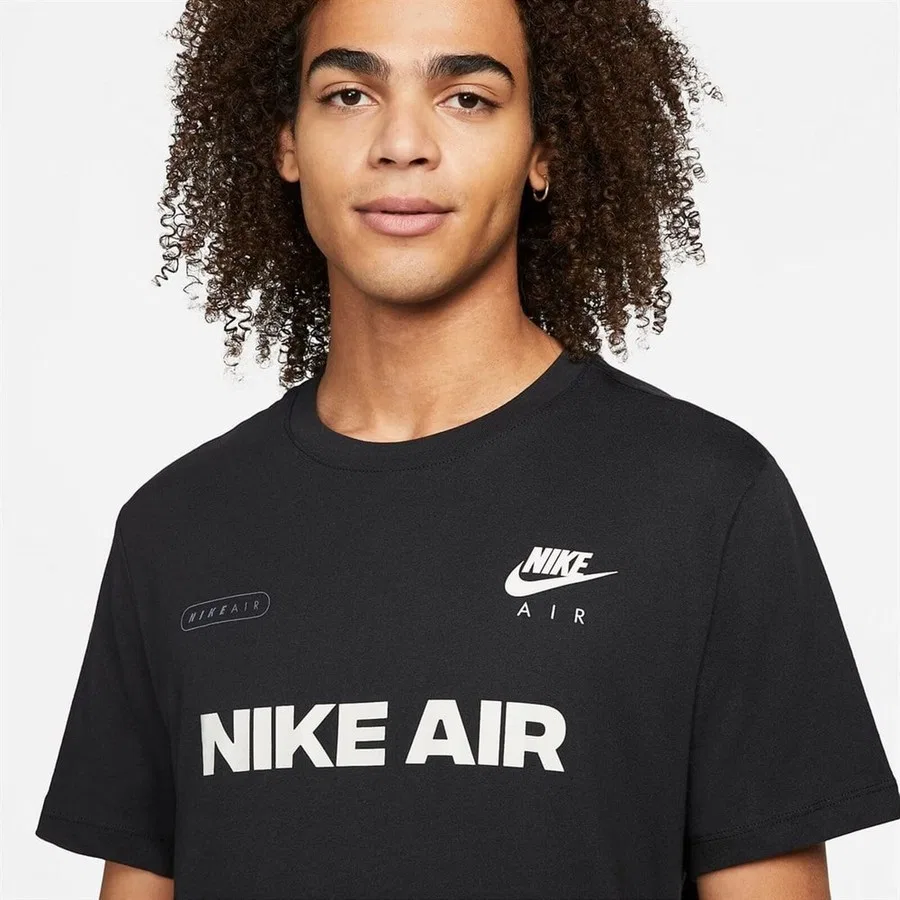 Футболка спортивная с коротким рукавом Nike Air 1 Tee, XS, Черный