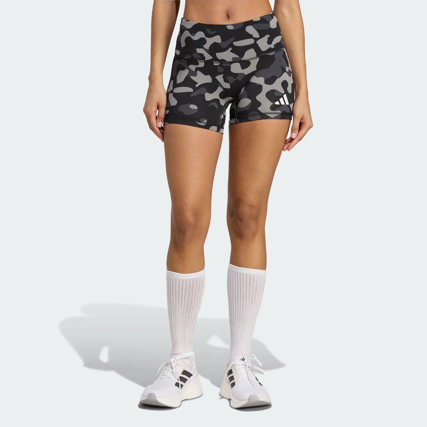 Женские спортивные шорты для волейбола с камуфляжным принтом adidas, Grey Three Team Dark Grey Black
