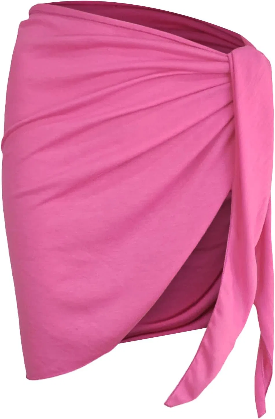 Женская пляжная накидка с узлом сбоку, Hot Pink — фото 3