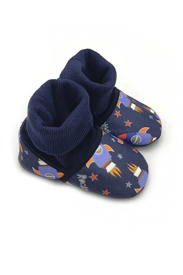 Детские пинетки для мальчиков с принтом Funny Baby, Navy Blue