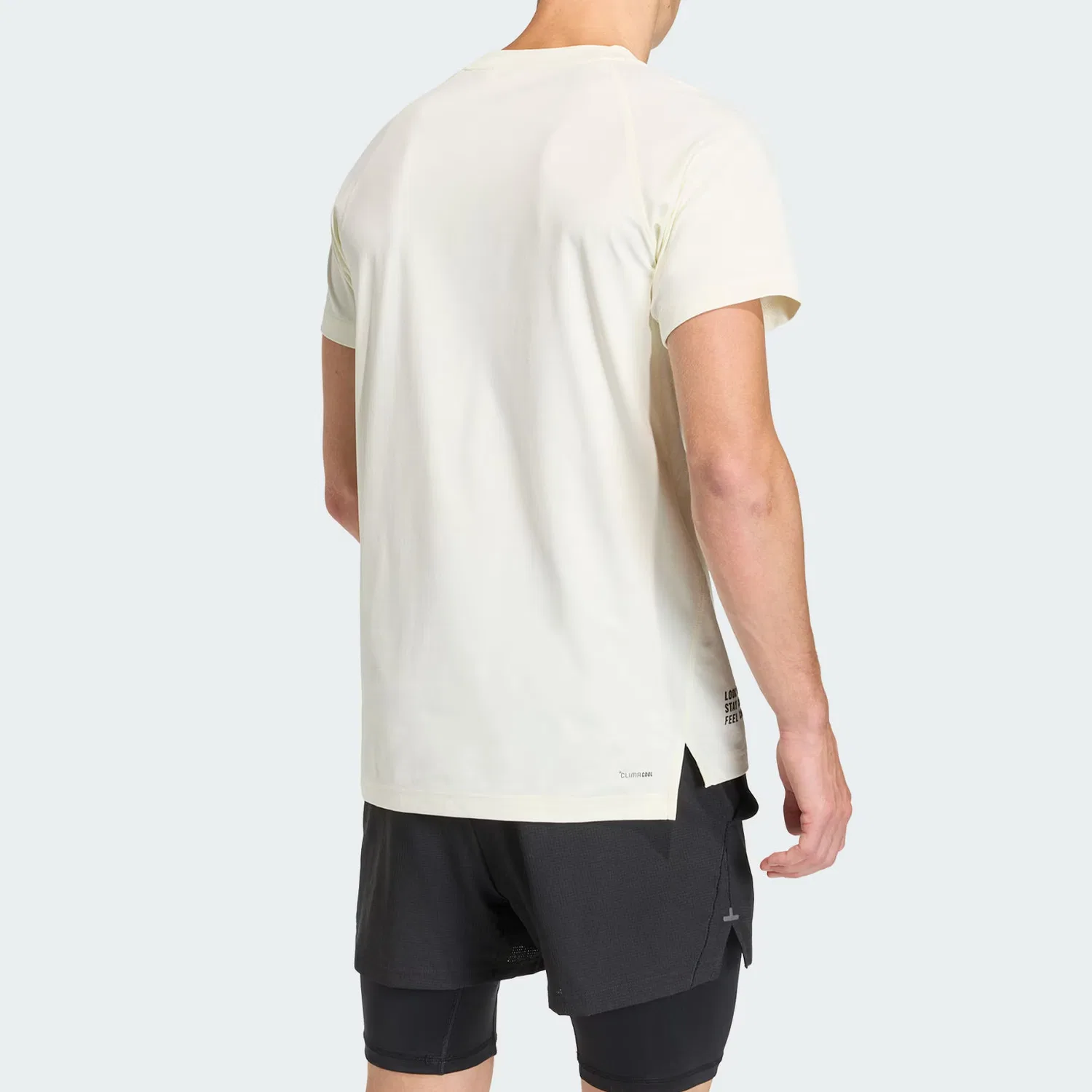 Мужская тренировочная футболка Quick Dry Adidas, Ivory White — фото 4