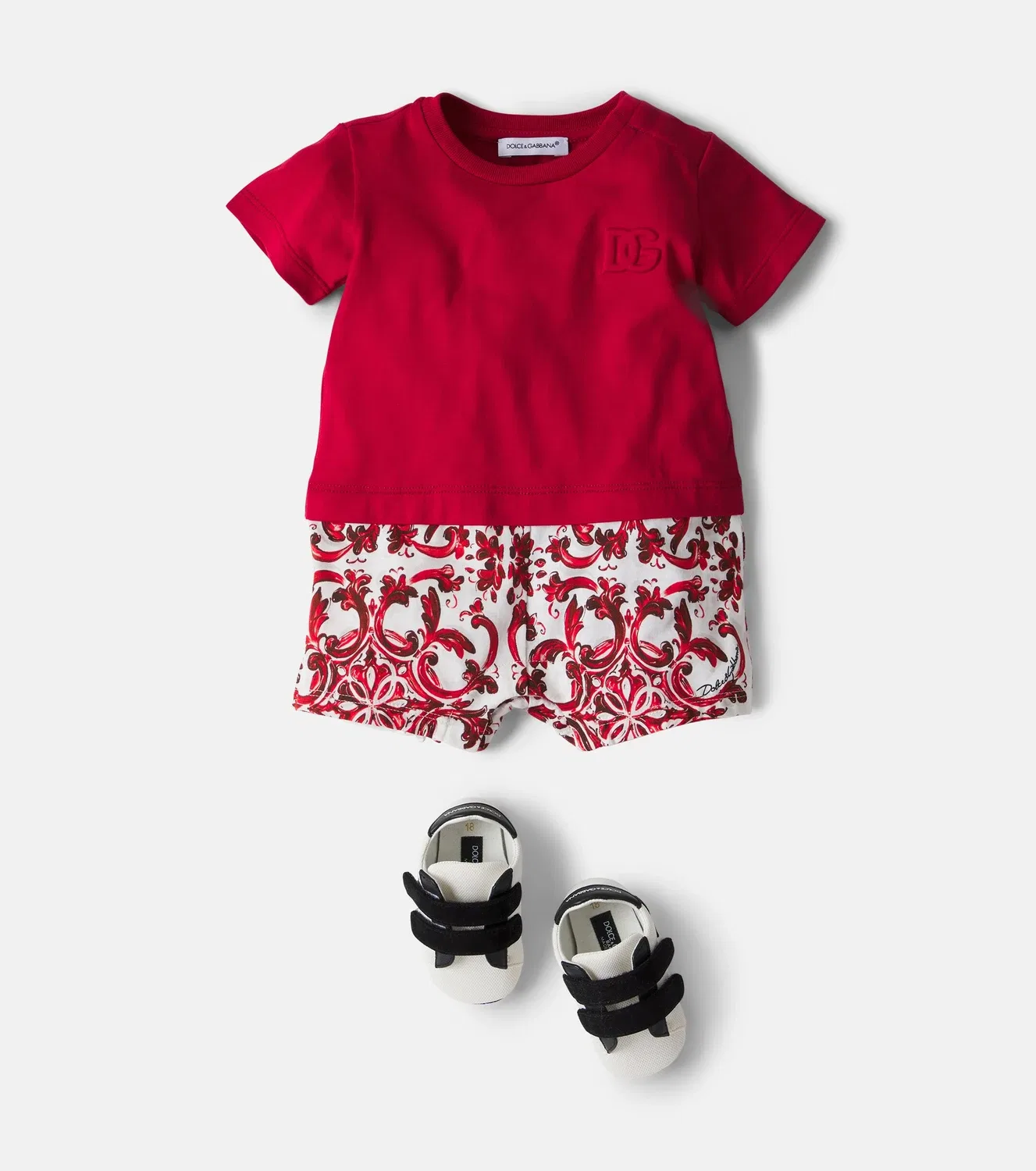 Комбинезон хлопковый Dolce&Gabbana Kids, красный — фото 2
