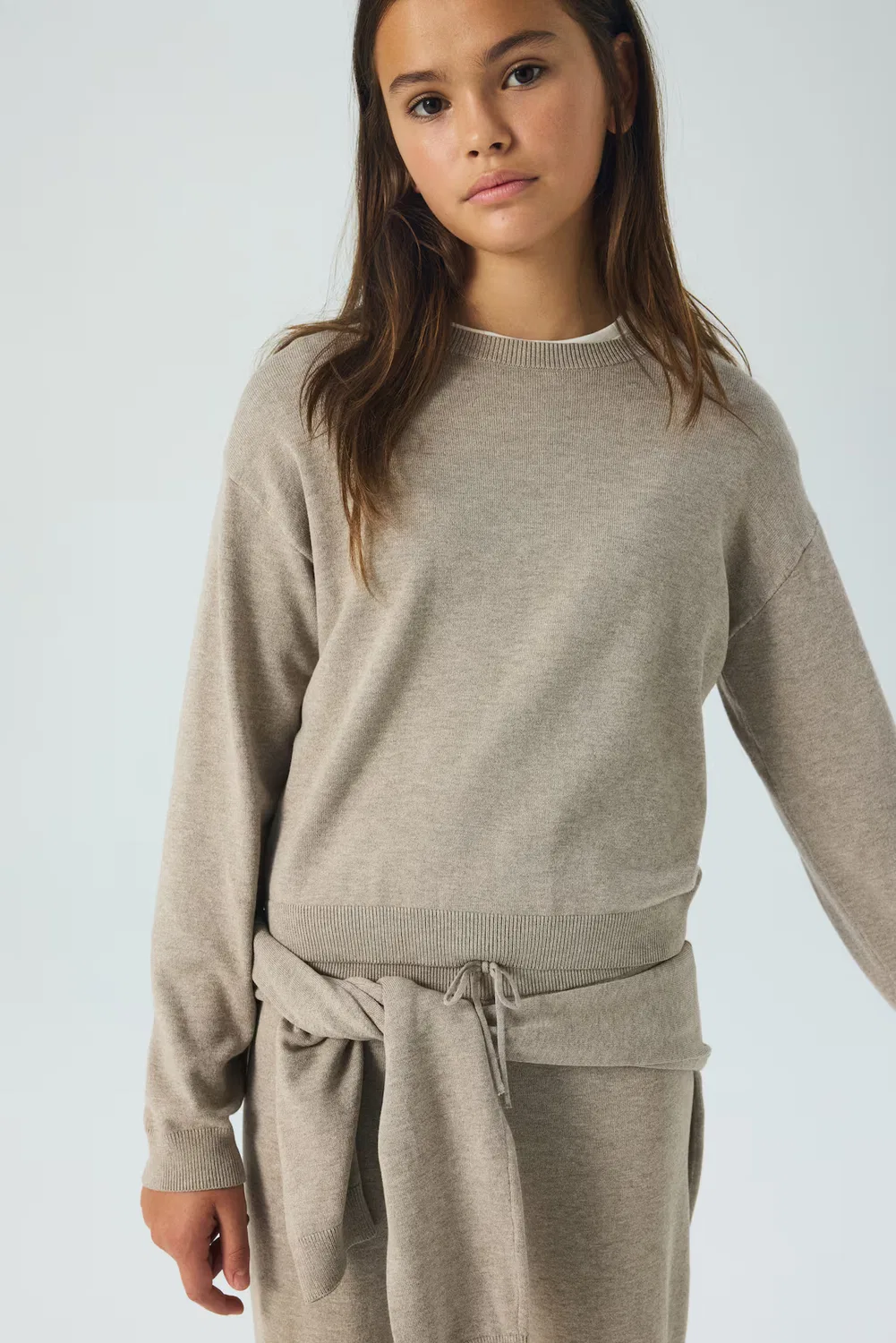 Комплект из двух предметов из тонкого трикотажа H&M, Hellbeigemeliert — фото 2