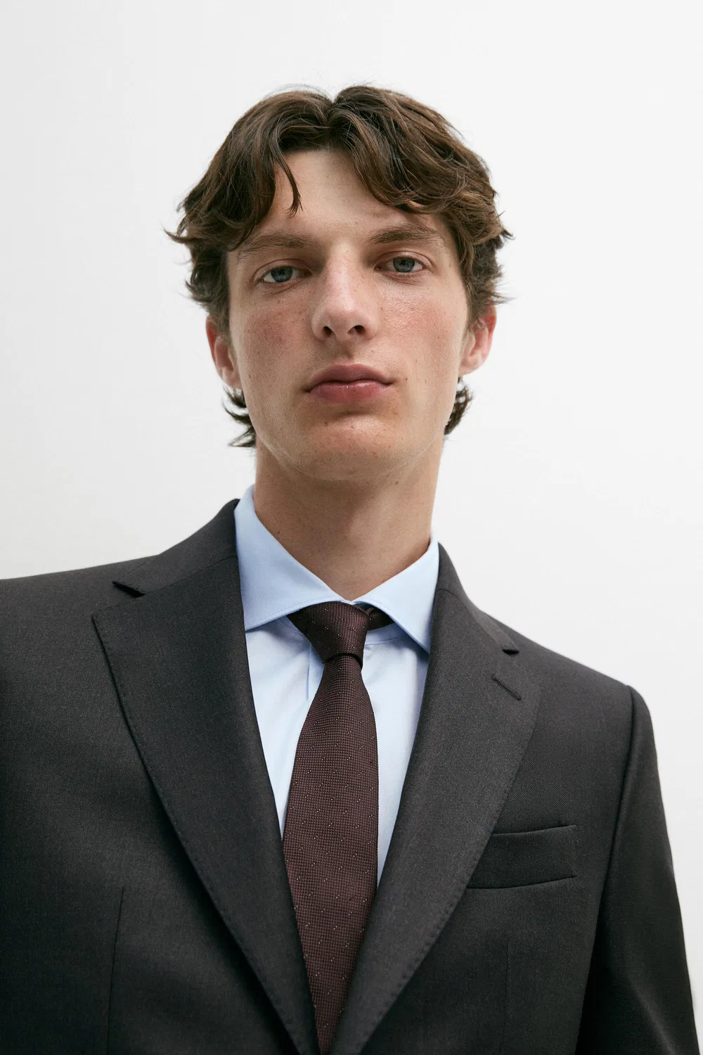 Пиджак Massimo Dutti, из прохладной шерсти, угольно-серый — фото 4
