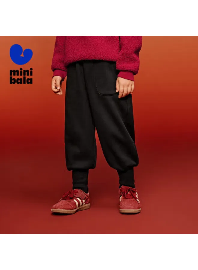 Штаны с флисовой подкладкой, длинные, зимние, Minibala