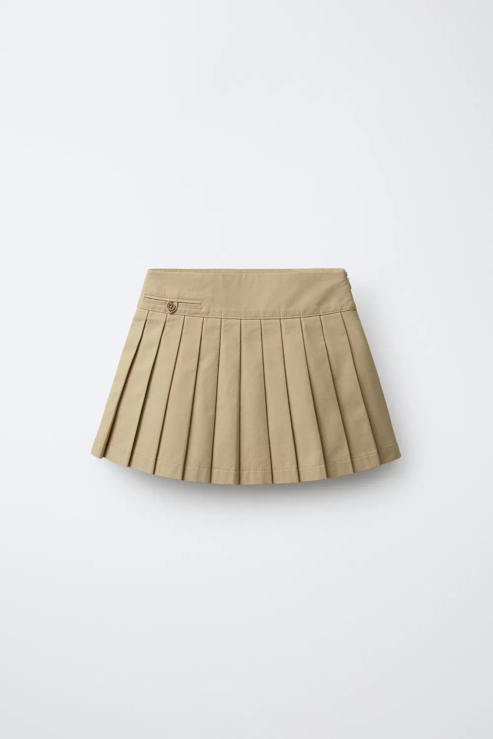 Однотонная плиссированная юбка-шорты ZARA, Light camel