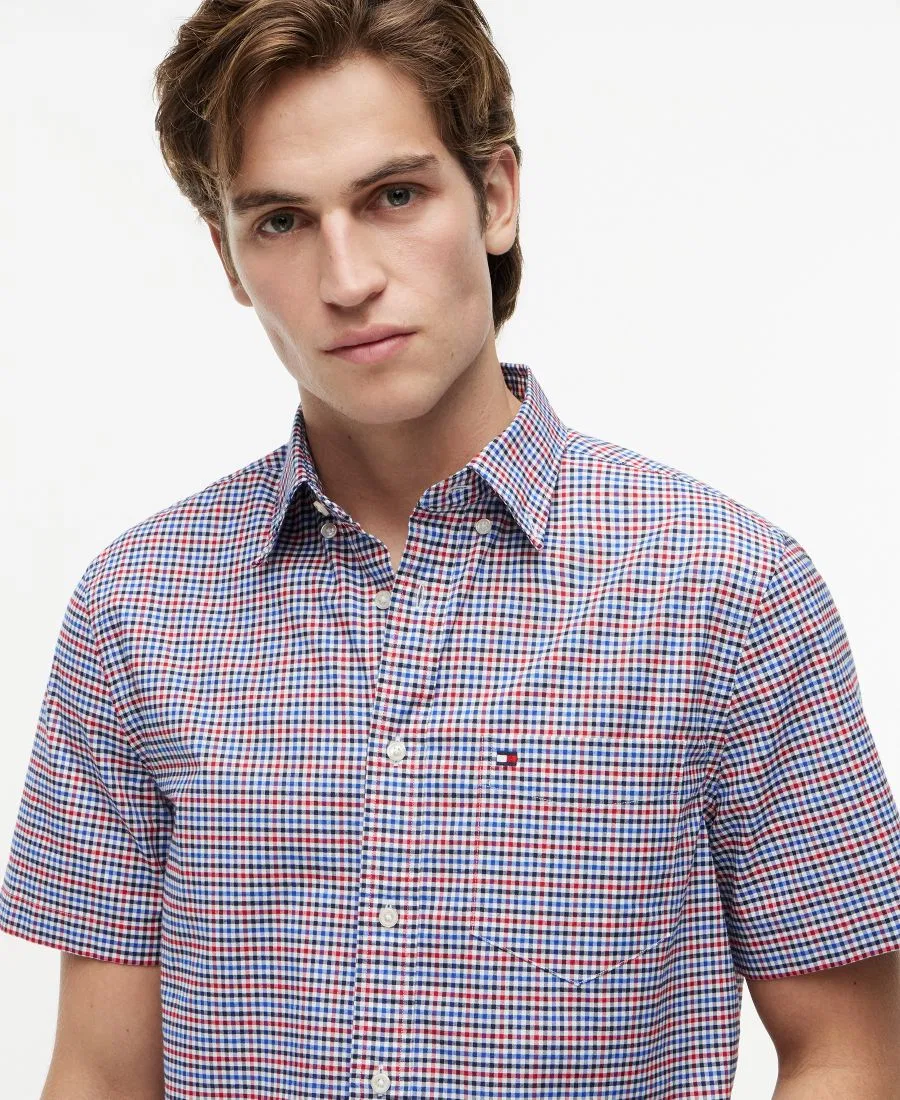 Рубашка с коротким рукавом Oxford Multi-Gingham Tommy Hilfiger, Medium Red Check — фото 3