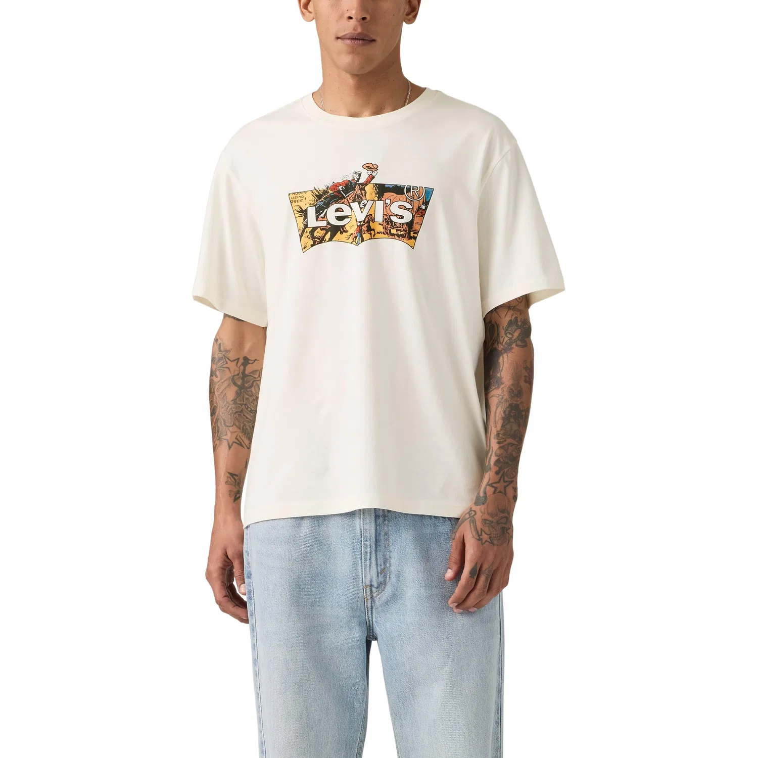 Мужская футболка свободного кроя Levi's, Cowboy Bw Fill Egret