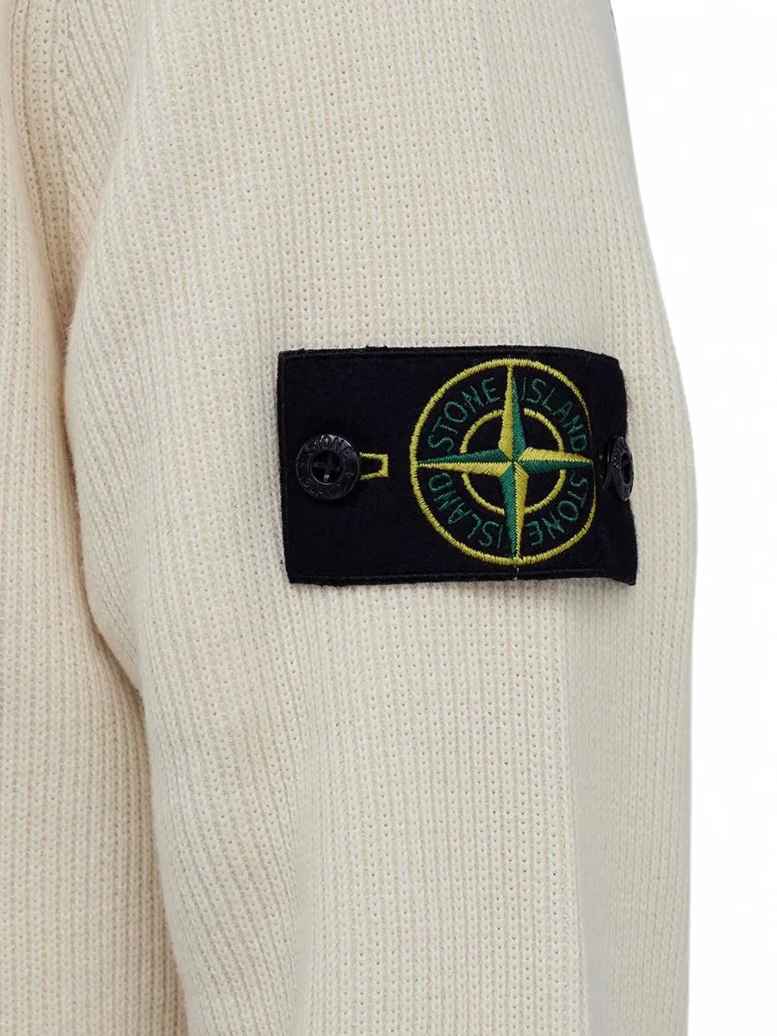 Вязаный свитер на полумолнии Stone Island, нейтральные — фото 2