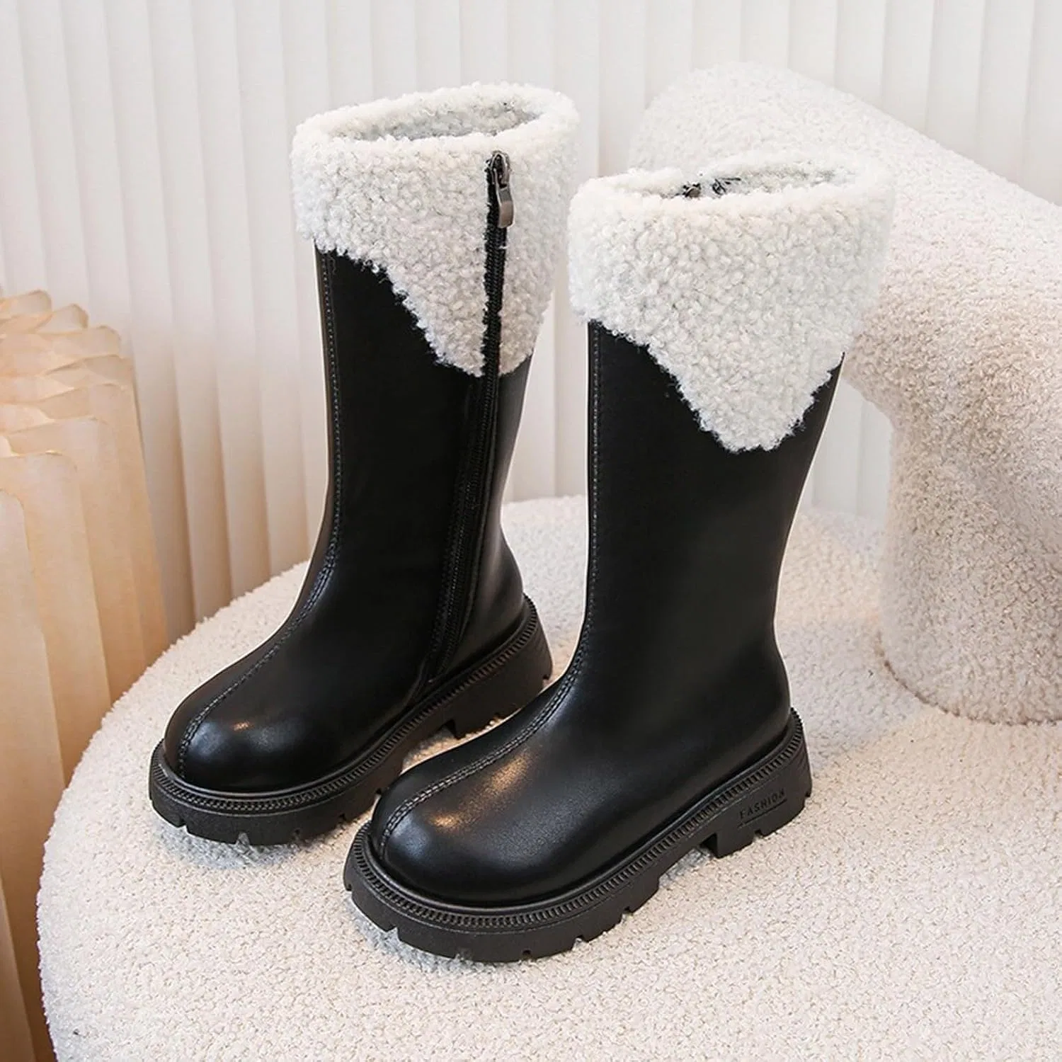 Детские сапоги для девочек с принтом Cowgirl, модель Fall Winter Cowgirl Boots, Black — фото 3