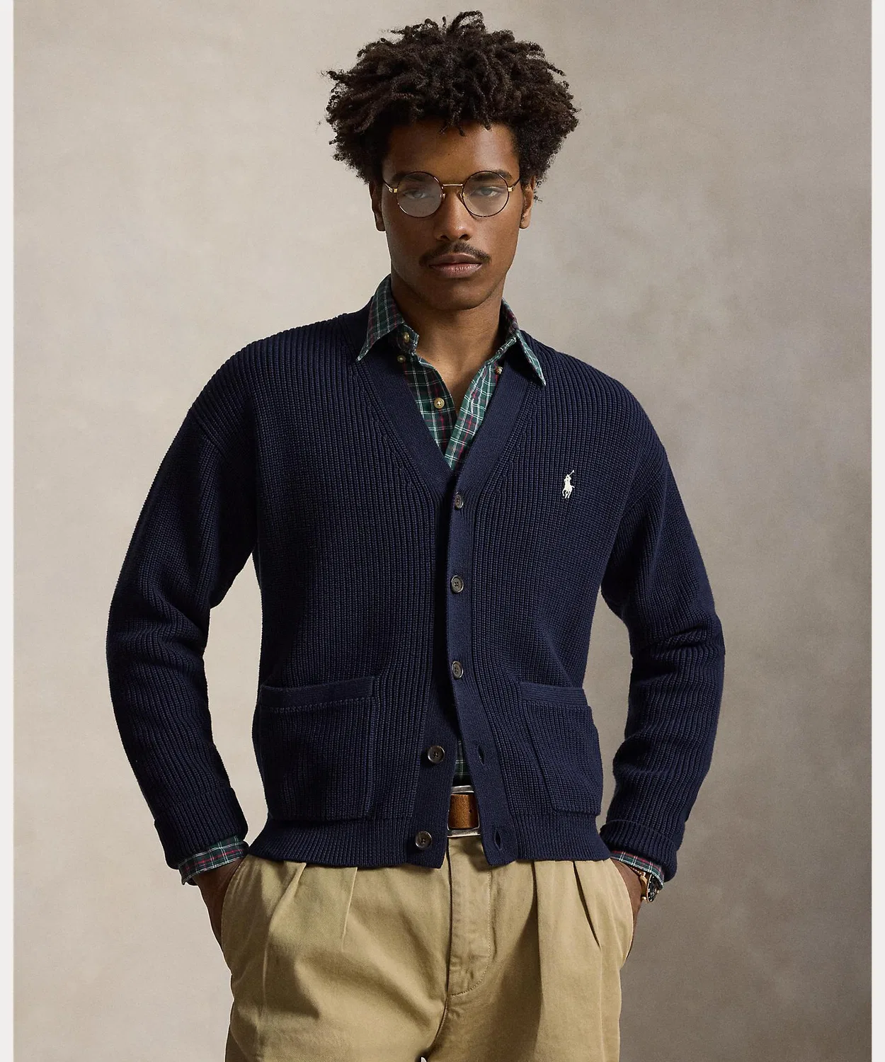 Мужской кардиган свободного кроя с длинным рукавомPOLO RALPH LAUREN, Blue