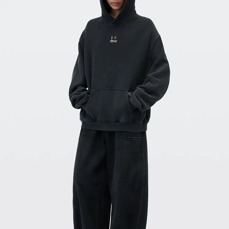 Женская толстовка с капюшоном Alexander Wang, Washed Black — фото 4