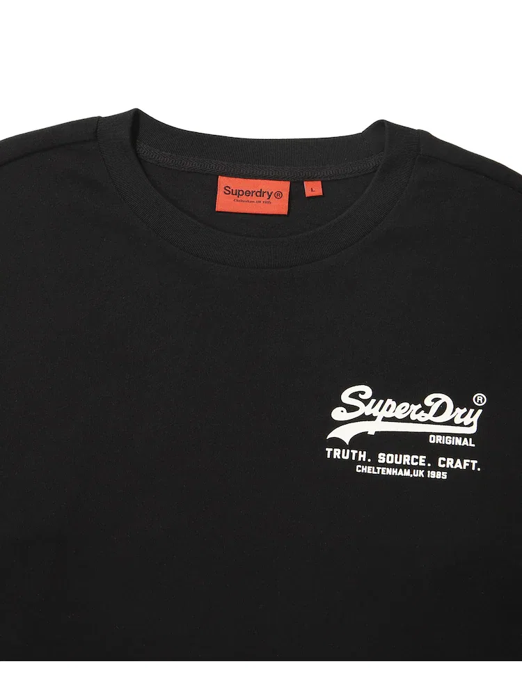 Футболка с длинным рукавом с логотипом SUPERDRY, Black — фото 4