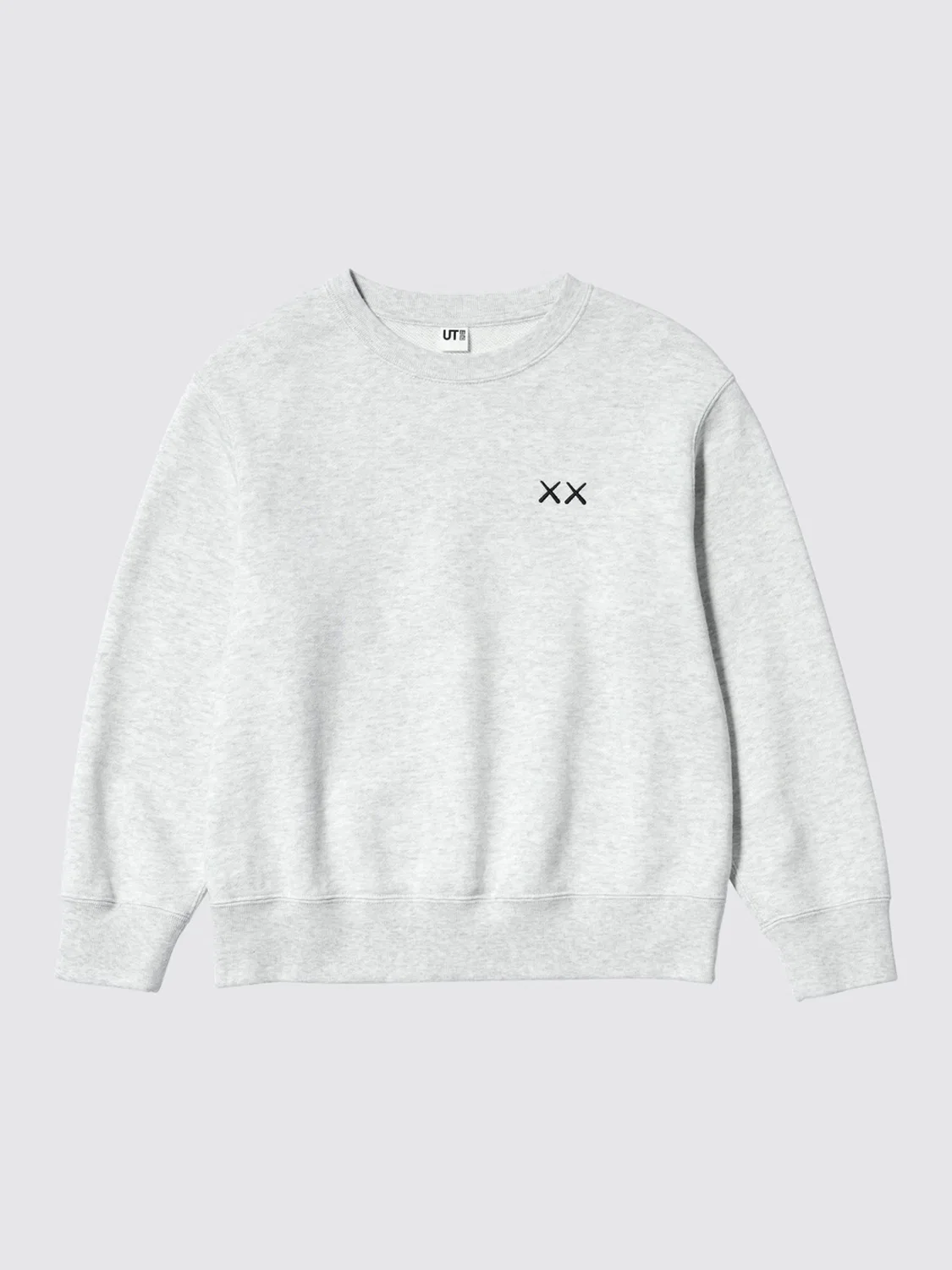 Толстовка детский с длинным рукавом UT KAWS Uniqlo, светло-серый — фото 4
