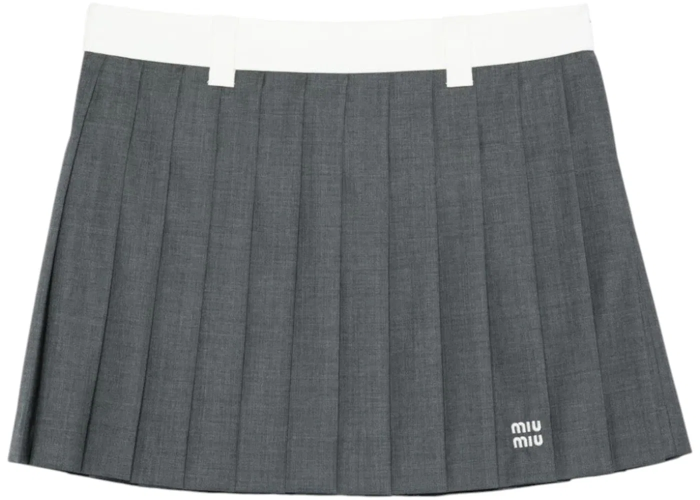 Женская плиссированная мини-юбка Miu Miu, Grey