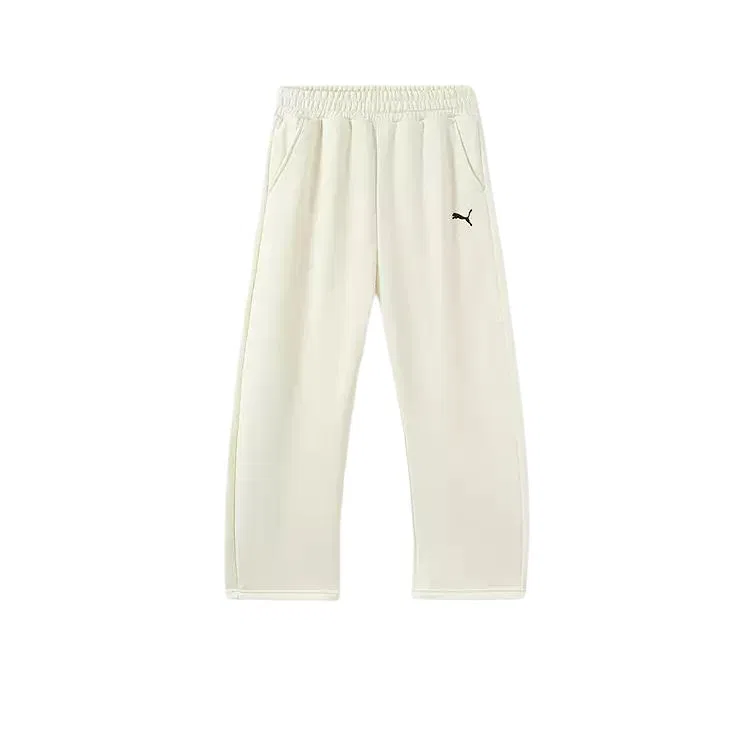 Детские спортивные штаны утепленные с эластичным поясом PUMA, Milk White