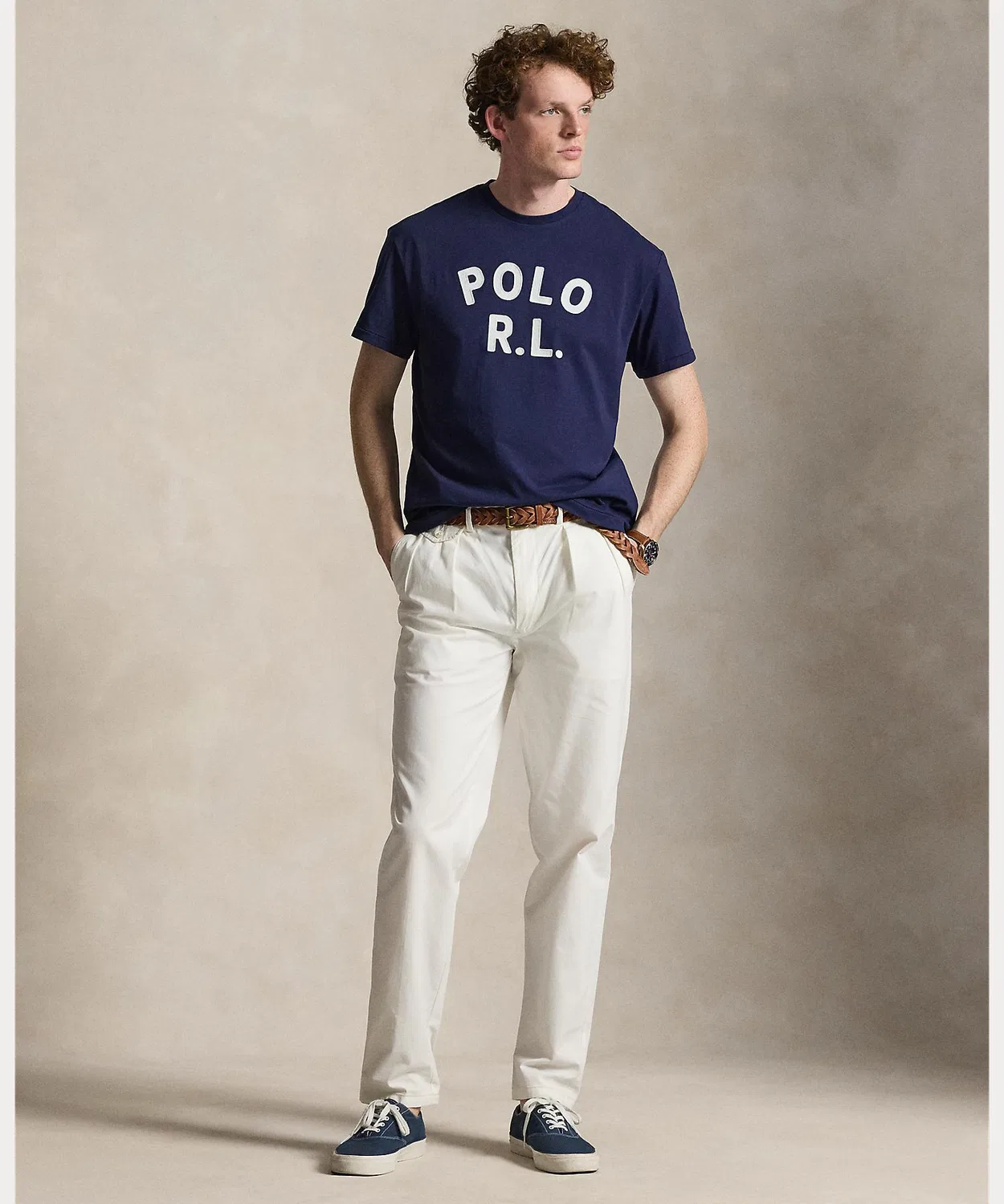 Мужская футболка классического кроя с логотипом Classic Fit Logo Jersey POLO RALPH LAUREN, Navy — фото 4
