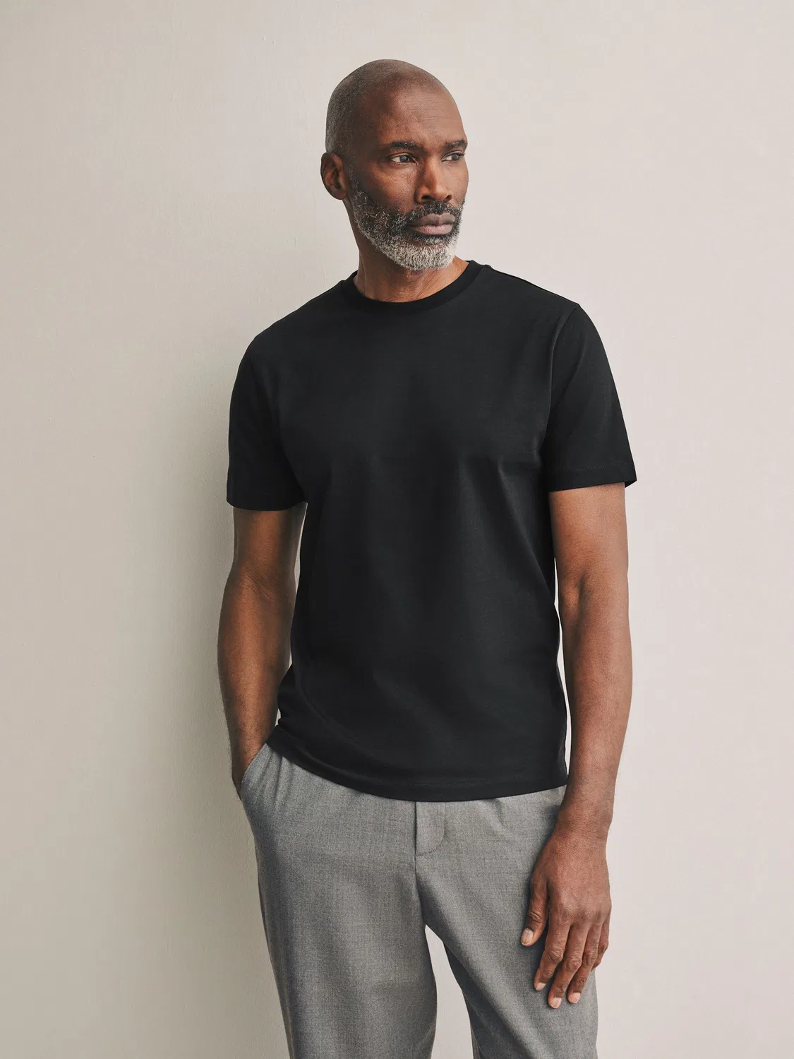 Футболка с круглым вырезом, Slim Fit, Signature SUPIMA Cotton Next, черный — фото 3