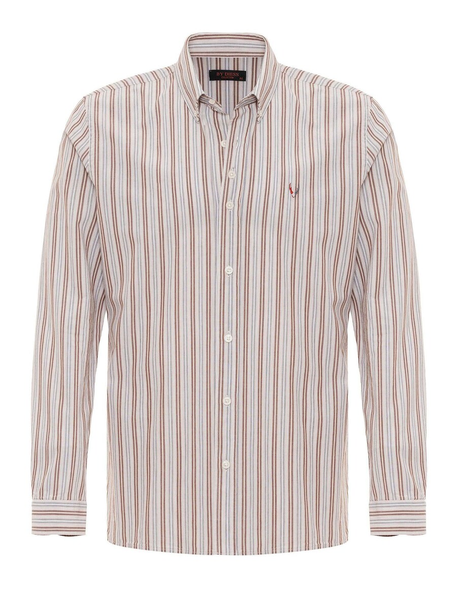 

Рубашка обычного кроя на пуговицах By Diess Collection, цвет Brown/Light brown