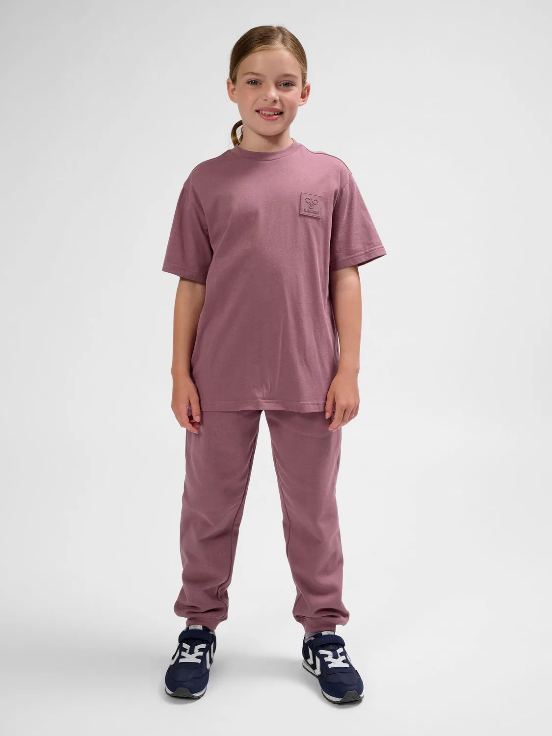 Детская хлопковая футболка Hmlclean Hummel, Taupebeige Hellrosa Taupebeige — фото 4