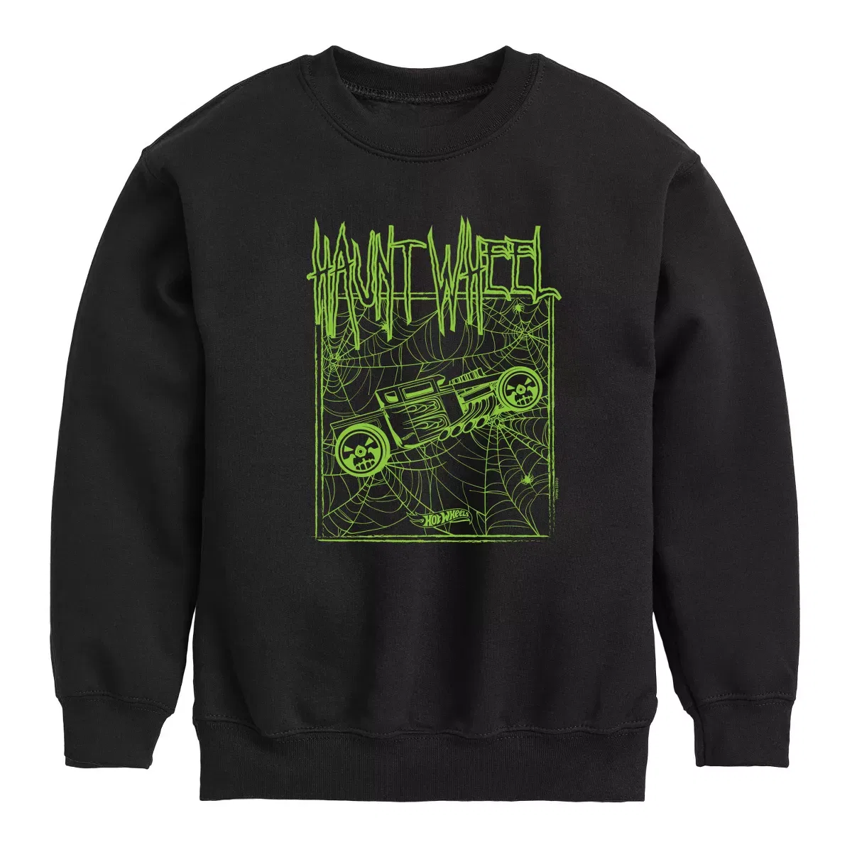 Детский свитшот для мальчиков с принтом Haunt Wheel Hot Wheels, Black