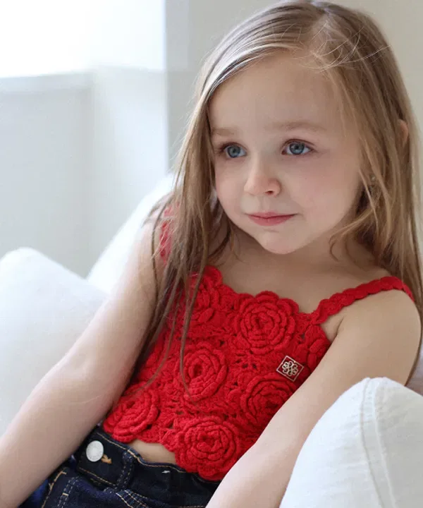 Топ ручной работы Rose Blanche, The Loha, красный