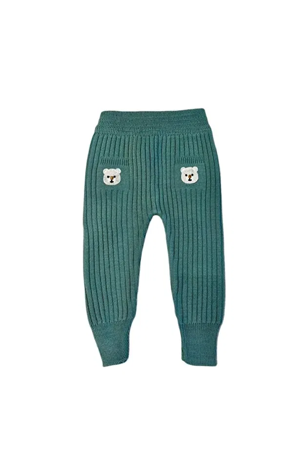 Детские леггинсы для девочек хлопковые Baby corduroy bear knitwear leggings Gogo Bici, Almond