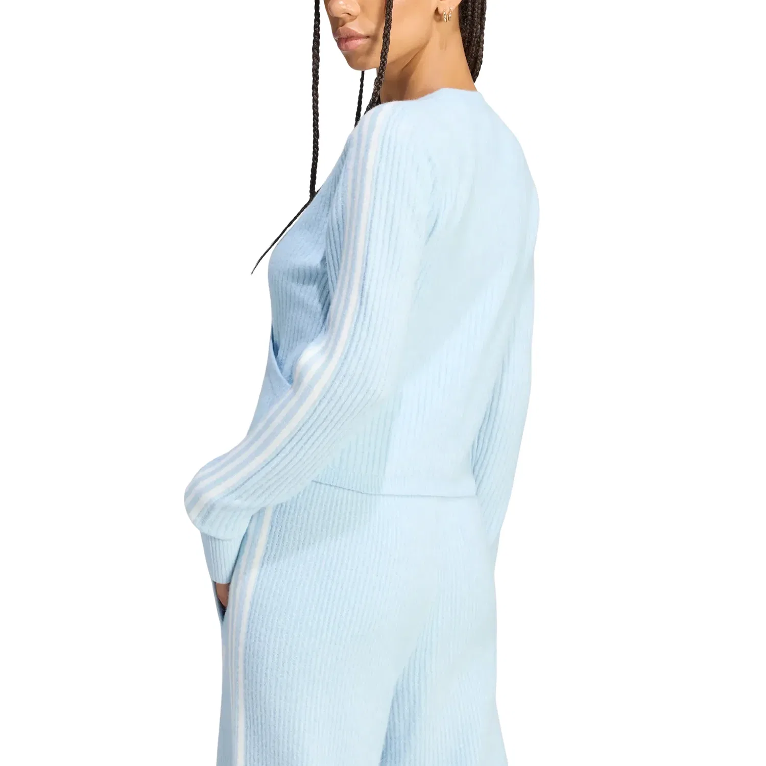 Женская куртка Jennie Knitted Wrap Around Cardigan Asia Sizing 'Wonder Blue' adidas, Wonder Blue — фото 3