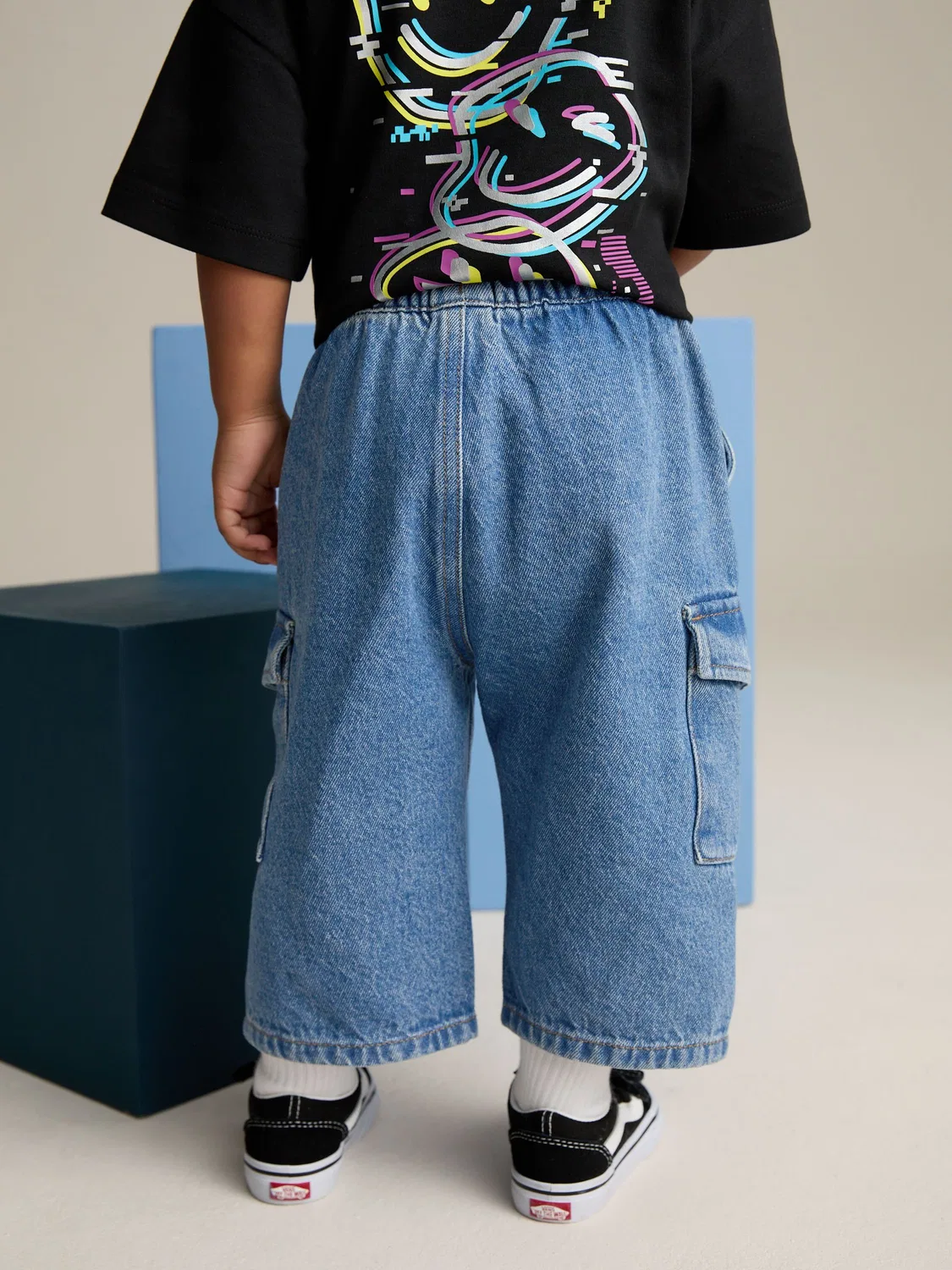 Джинсы карго, широкие, Mid Blue Denim Next — фото 3