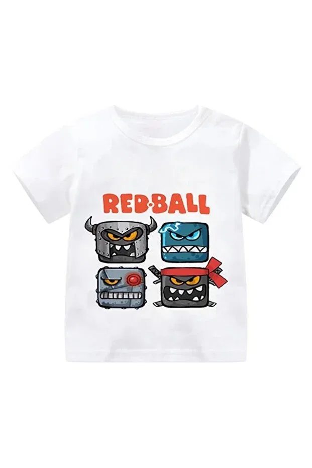 Детская футболка для мальчиков с принтом Redball Svart Wear, White
