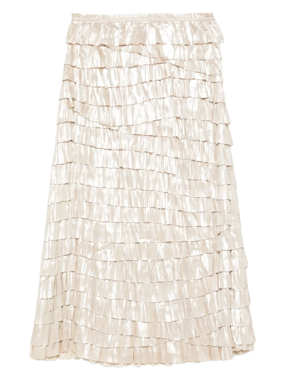 

Юбка миди с эффектом металлик и оборками Ulla Johnson, нейтральный