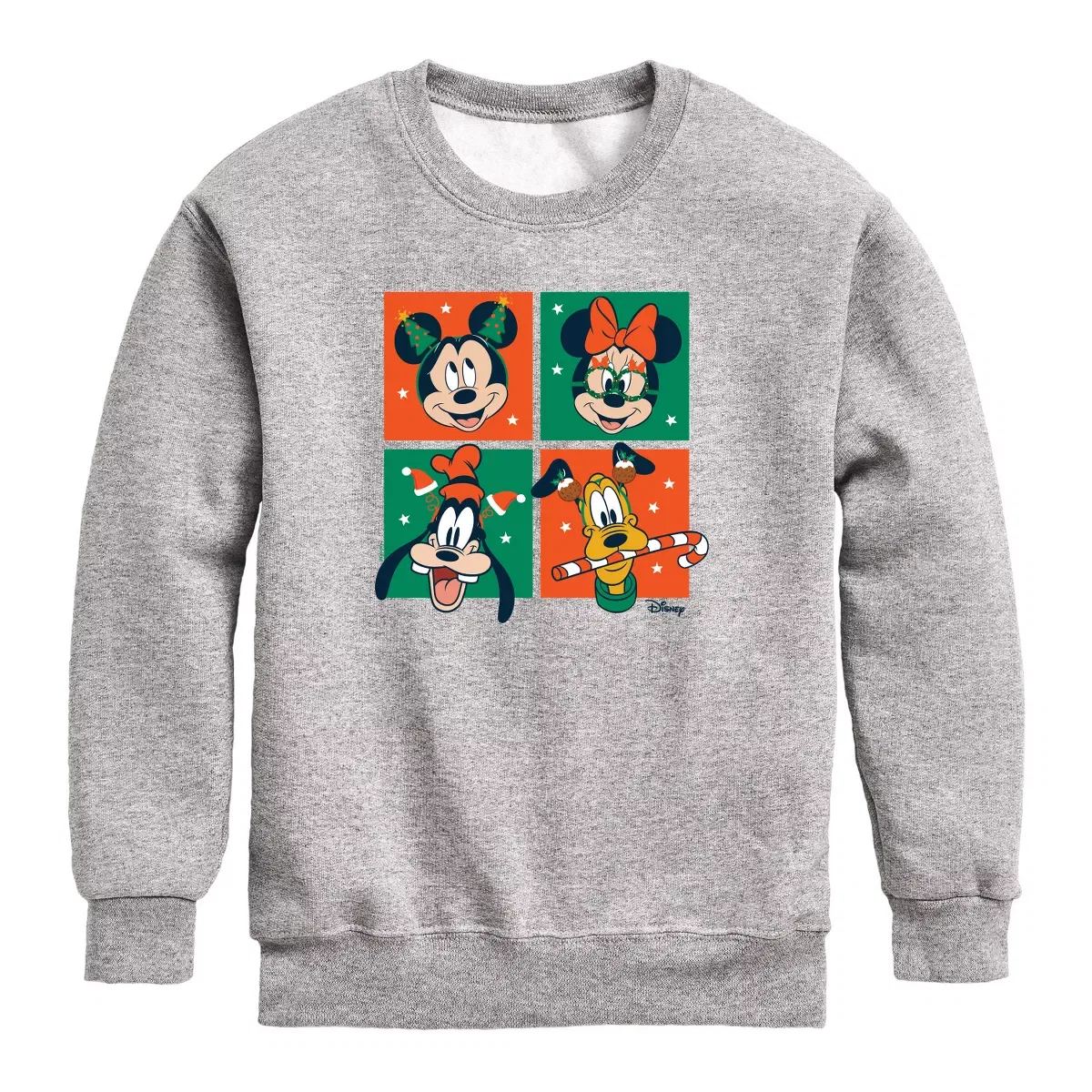 Детский флисовый свитшот с принтом Mickey And Friends Christmas Grid Disney, Mauve