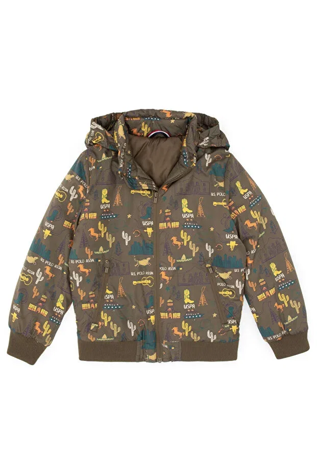 Детское пальто для девочек с длинным рукавом U.S. Polo Assn., Taupe — фото 4