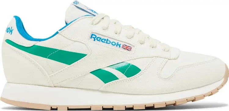 

Кроссовки classic leather grow 'chalk court green' Reebok, белый