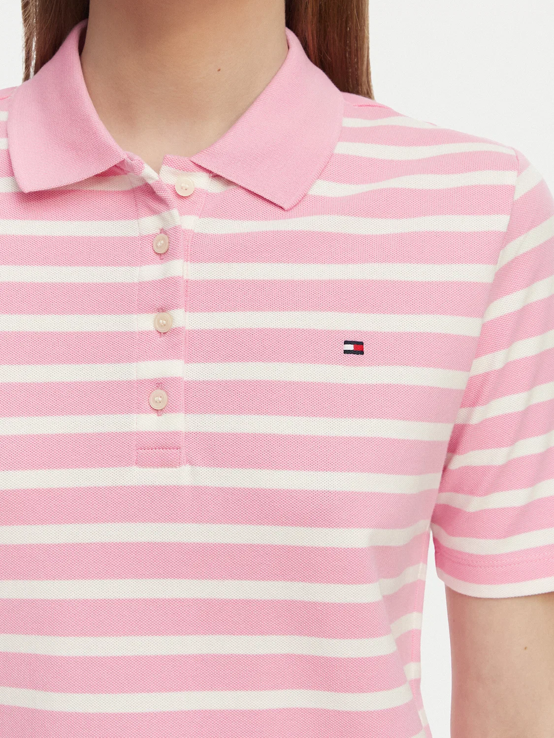 Женское поло стандартного кроя Tommy Hilfiger, светло-розовый — фото 4