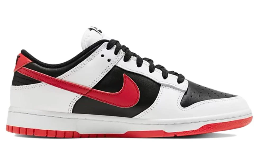 Кроссовки Nike Dunk Low Retro, белый/черный/красный — фото 2