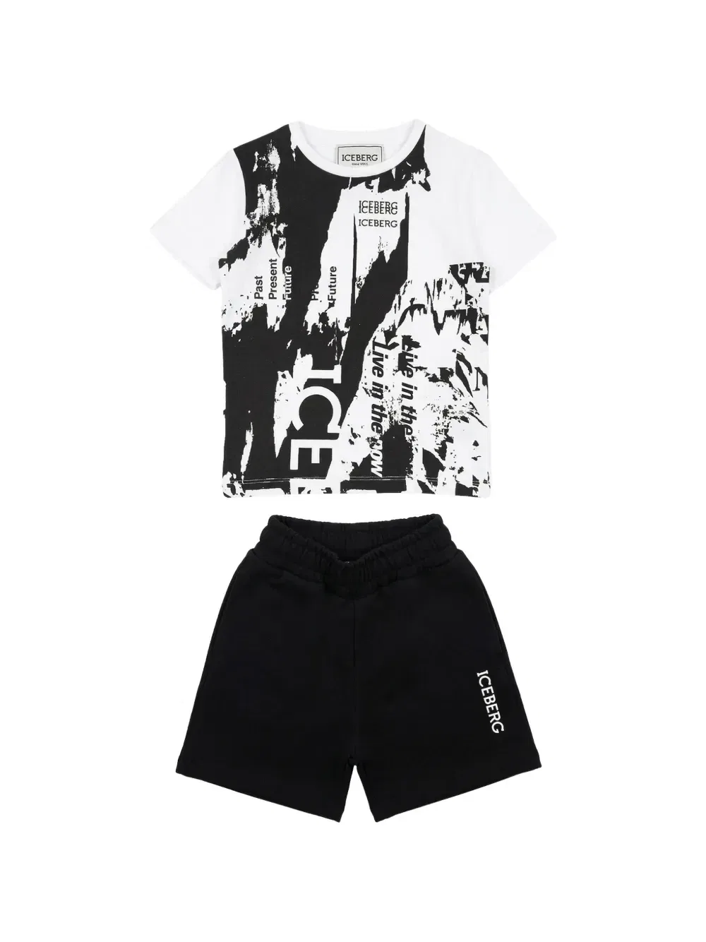 Комплект из топа и шортов с принтом Iceberg Kids, белый