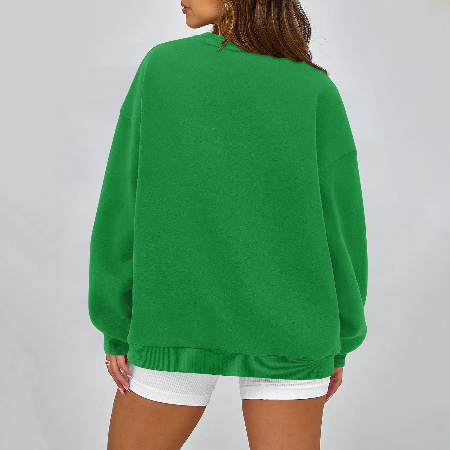 Женский свитшот с начёсом, модель Fleece Lined Crewneck, зелёный — фото 4