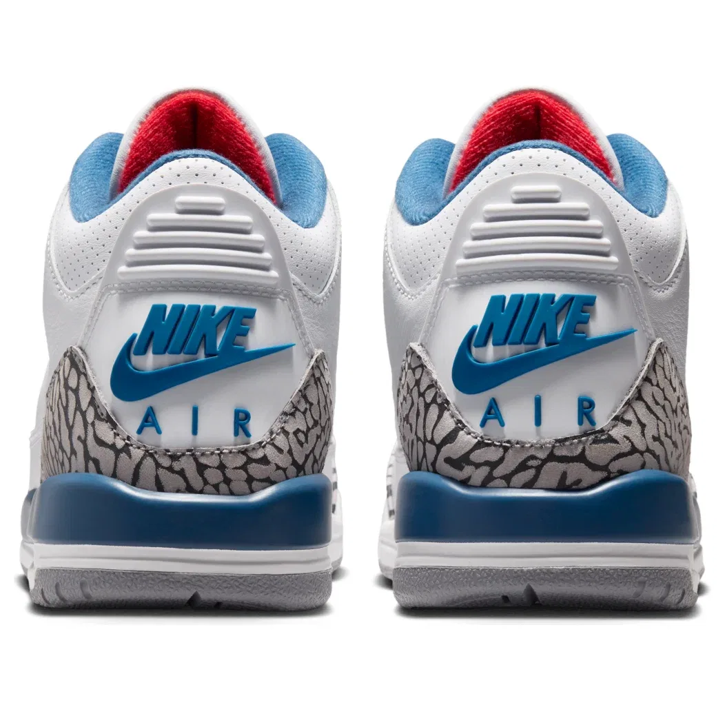 Детские кроссовки с кожаным верхом Air Jordan 3 Retro True Blue, белый — фото 4