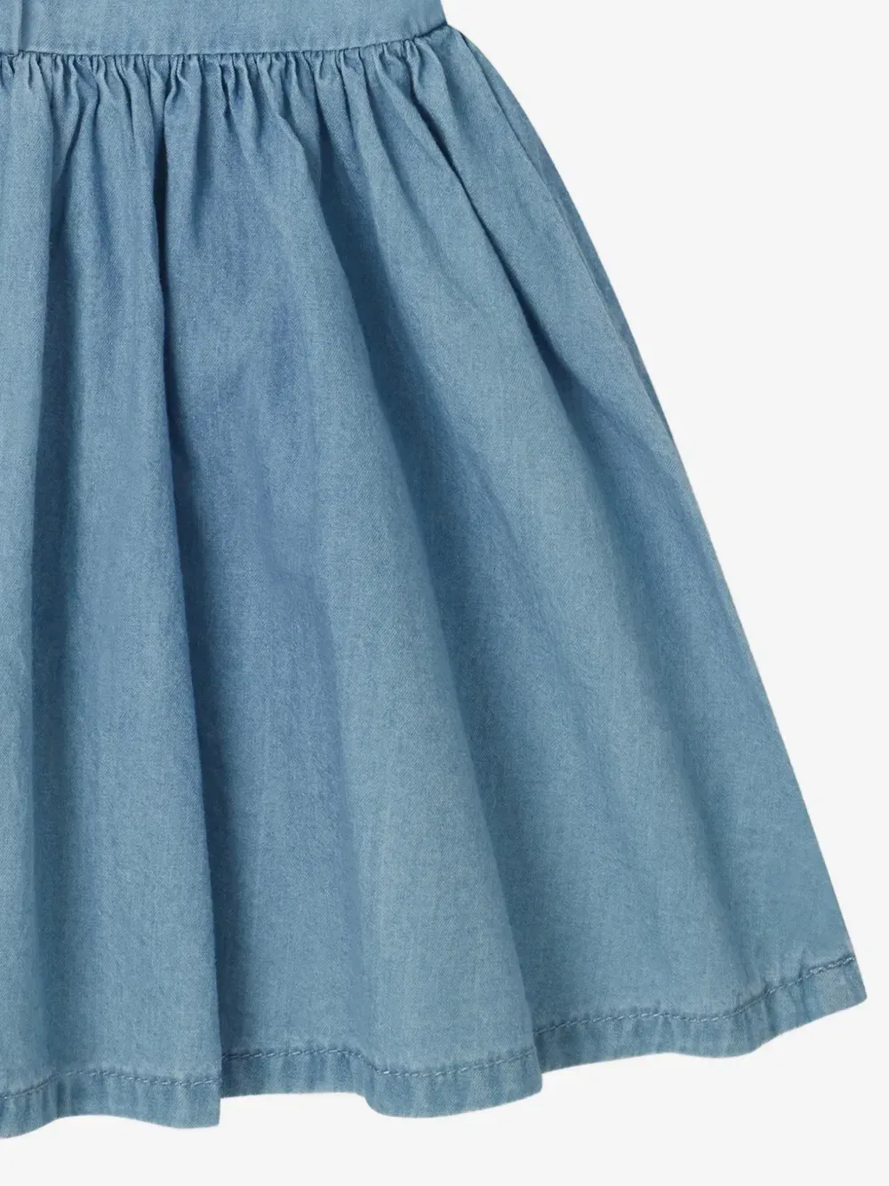 Платье с объемными рукавами и вышивкой Stella McCartney Kids, синий — фото 4