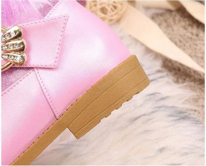 Детские зимние сапоги для девочек с принтом Dids snow boots, Pink — фото 3
