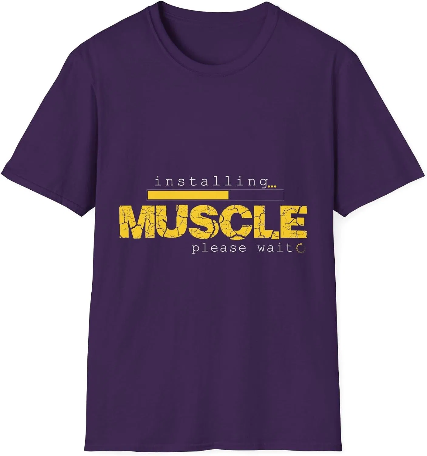 Мужская футболка с принтом Installing Muscle Please Wait Gildan 64000, Purple