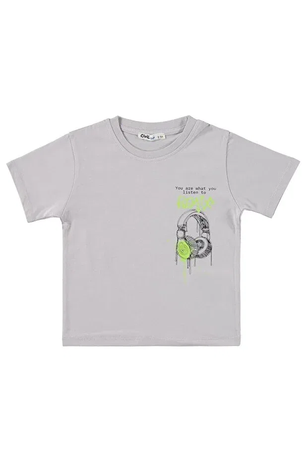 Детский комплект футболок для мальчиков с принтом Headphone Printed Civil Boys, Standard — фото 3