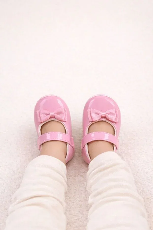 Детские пинетки для девочек из эко-кожи Numix Baby Kids, Pink