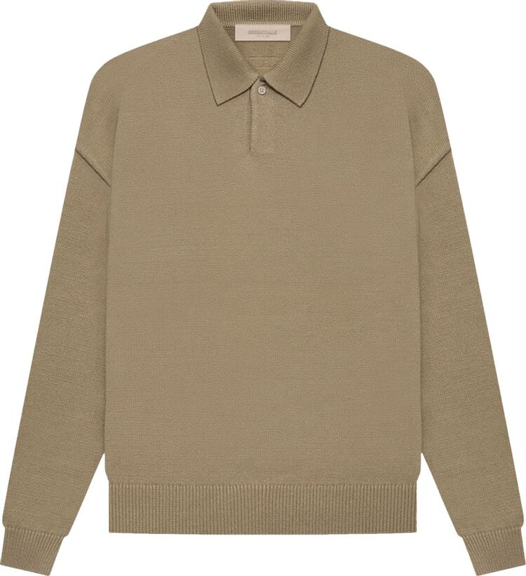 

Лонгслив Fear of God Essentials Knit Long-Sleeve Polo 'Oak', зеленый